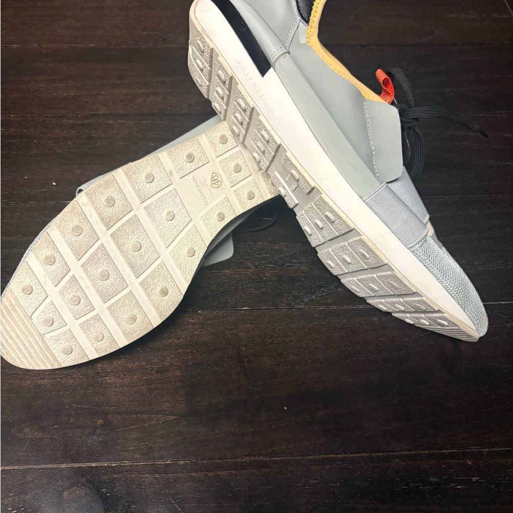 Balenciaga Multicolor Patent Leather and Mesh Race Runner Low Top Sneakers - Picture 4 of 5